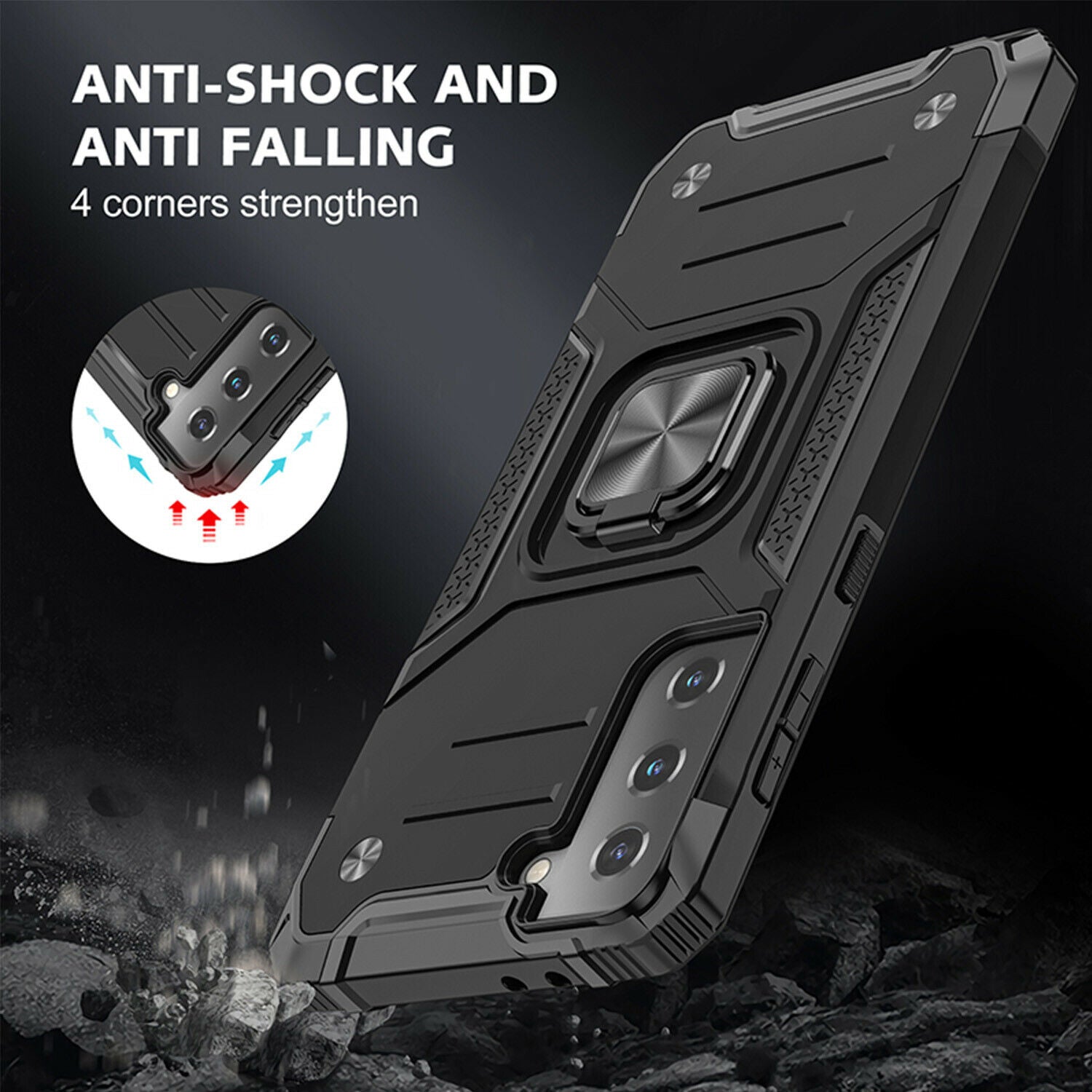 Case Shockproof Magnetic Ring for Samsung Galaxy S21/Ultra/Plus - carolay.co