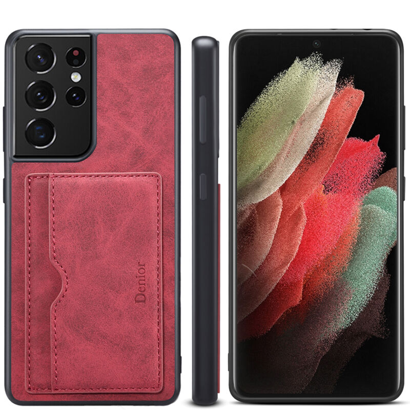 Shockproof Leather Card Holder Case Samsung S23