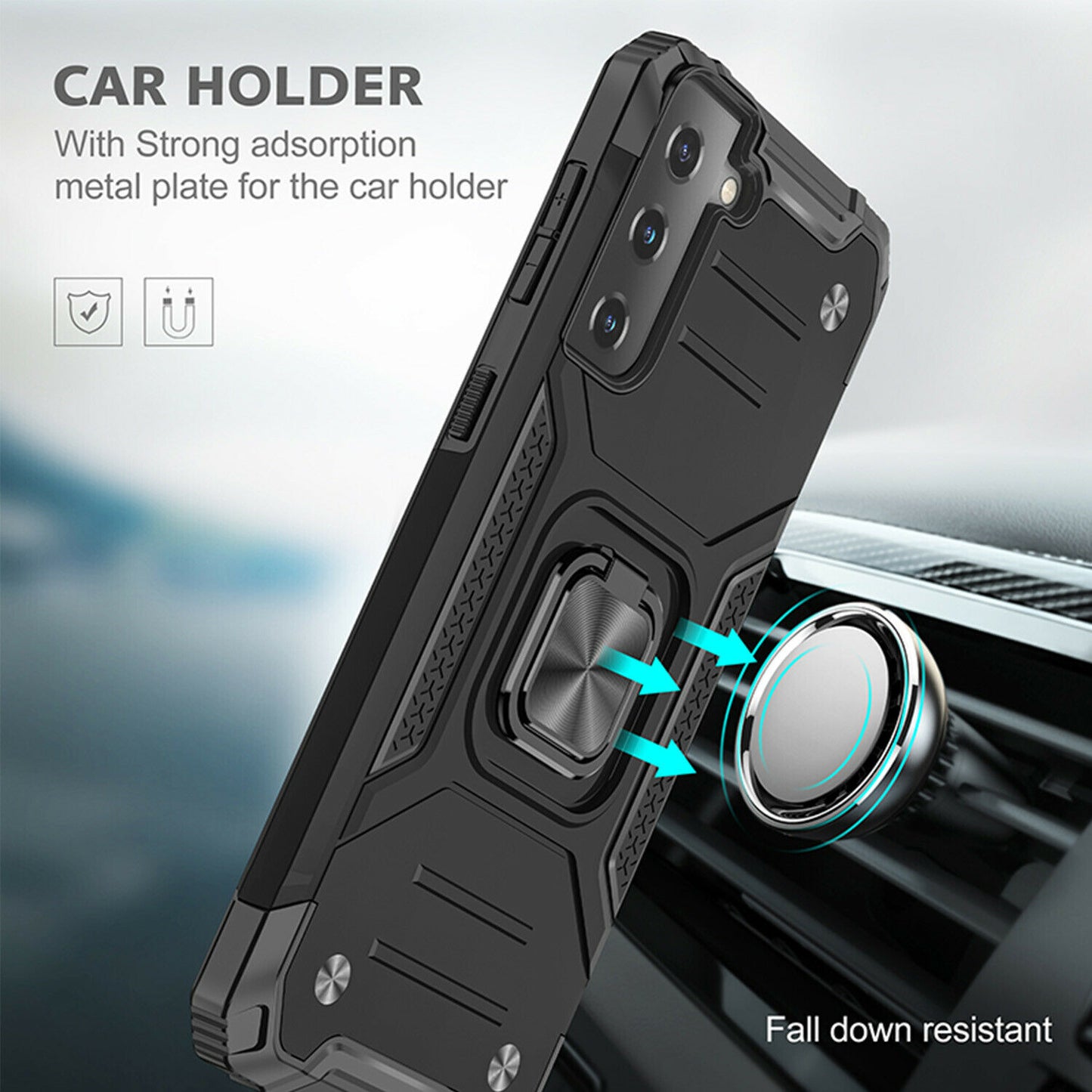 Case Shockproof Magnetic Ring for Samsung Galaxy S21/Ultra/Plus - carolay.co