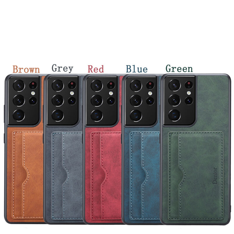 Shockproof Leather Card Holder Case Samsung S23