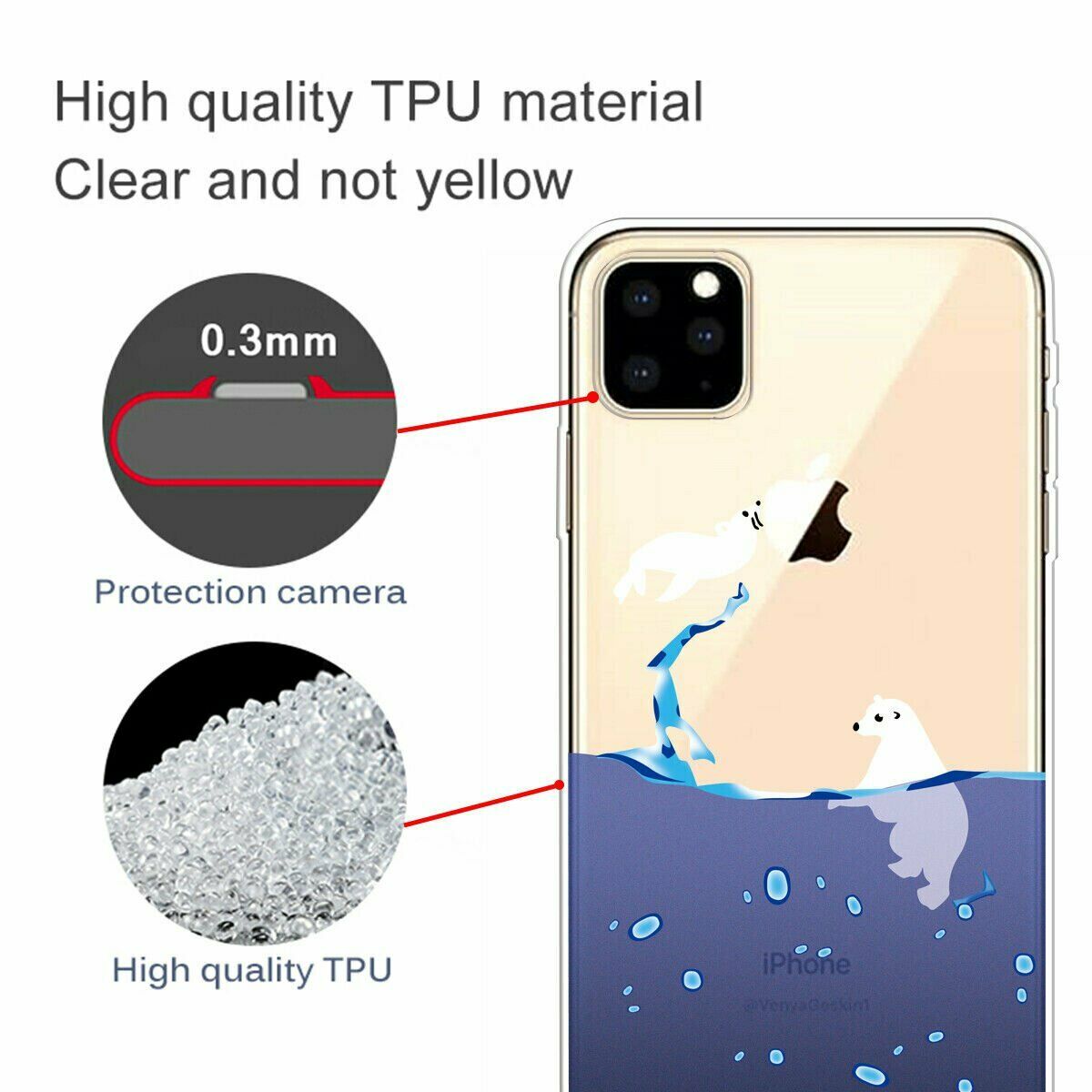 Slim Pattern Soft Rubber Silicone Clear Back Case For iPhone - carolay.co