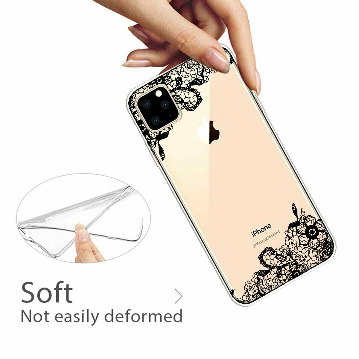 Slim Pattern Soft Rubber Silicone Clear Back Case For iPhone - carolay.co