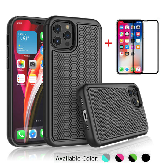Case Hybrid Hard Cover with Screen Protector For iPhone - carolay.co