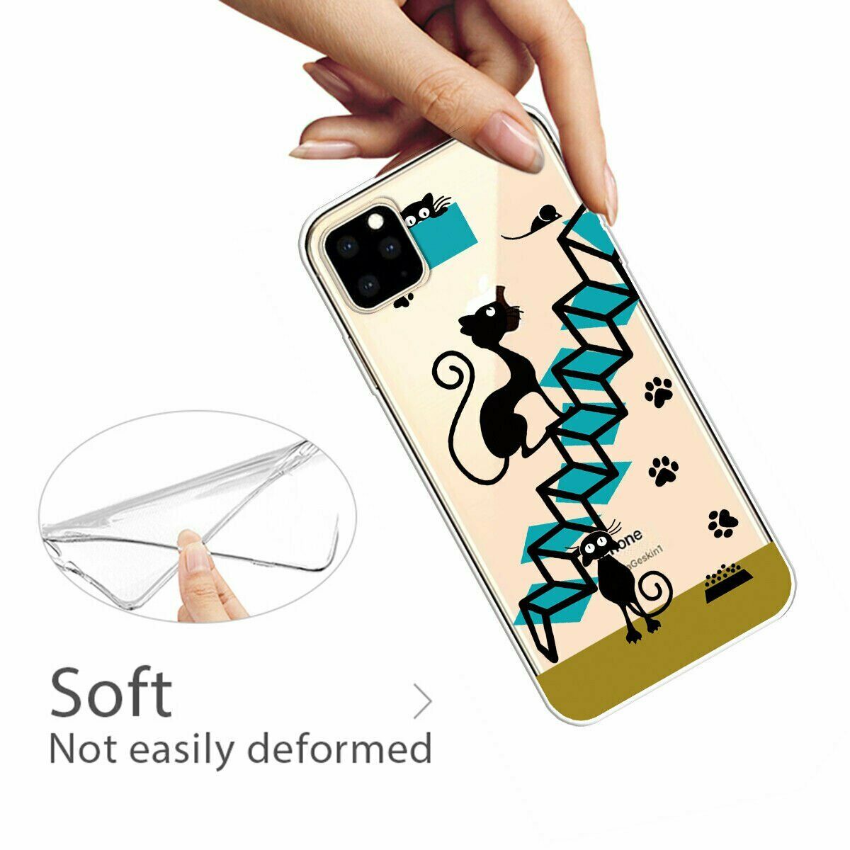 Slim Pattern Soft Rubber Silicone Clear Back Case For iPhone - carolay.co