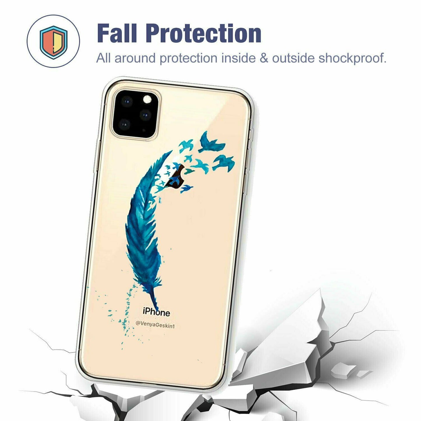 Slim Pattern Soft Rubber Silicone Clear Back Case For iPhone - carolay.co