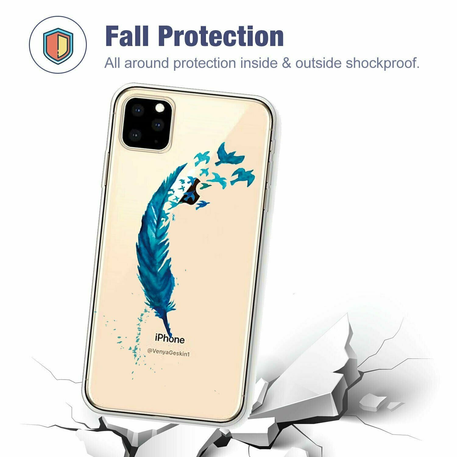 Slim Pattern Soft Rubber Silicone Clear Back Case For iPhone - carolay.co