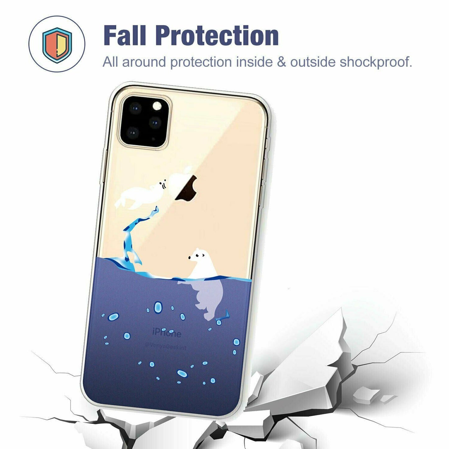 Slim Pattern Soft Rubber Silicone Clear Back Case For iPhone - carolay.co