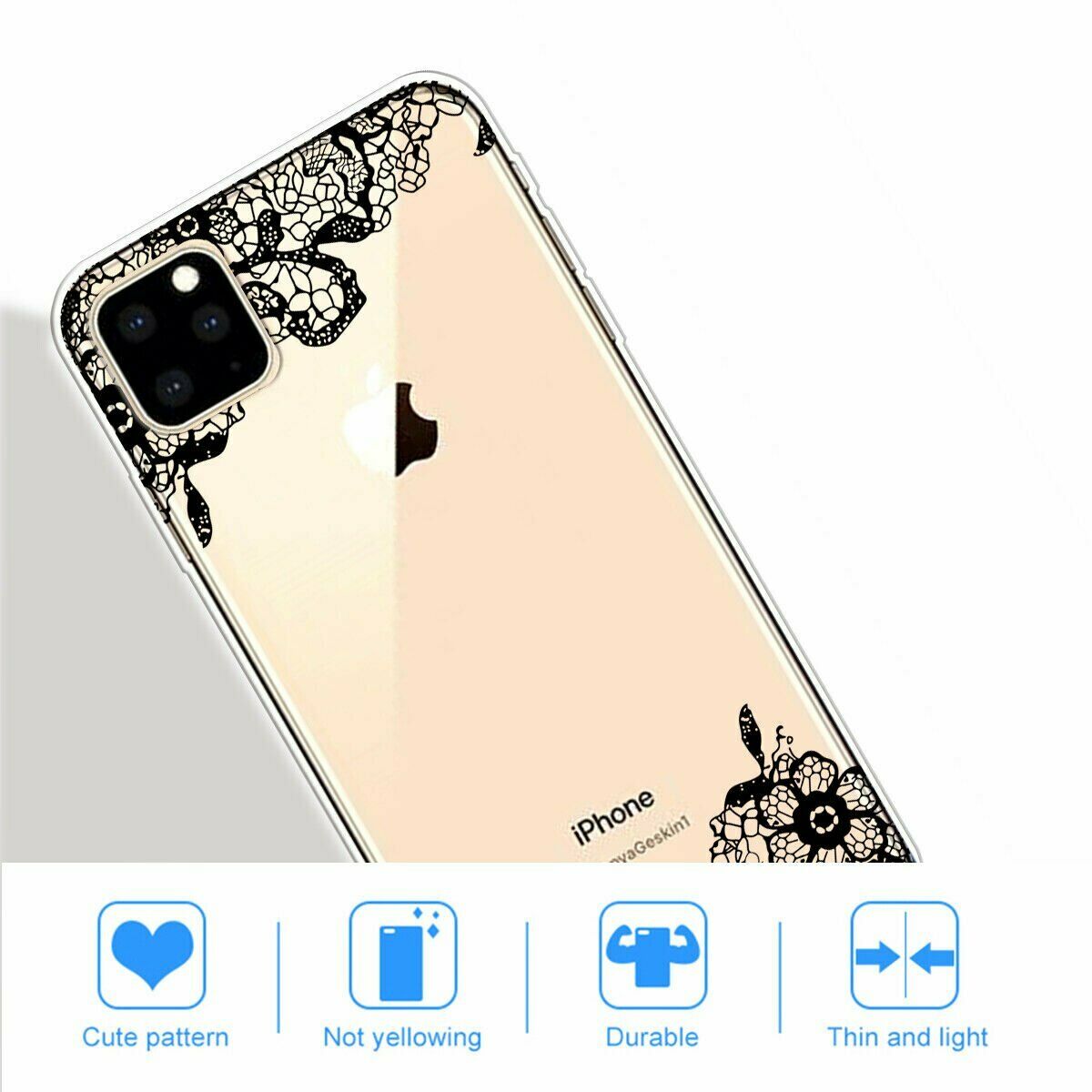 Slim Pattern Soft Rubber Silicone Clear Back Case For iPhone - carolay.co
