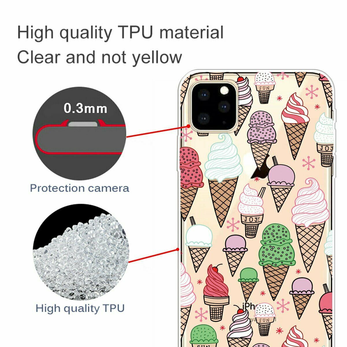 Slim Pattern Soft Rubber Silicone Clear Back Case For iPhone - carolay.co