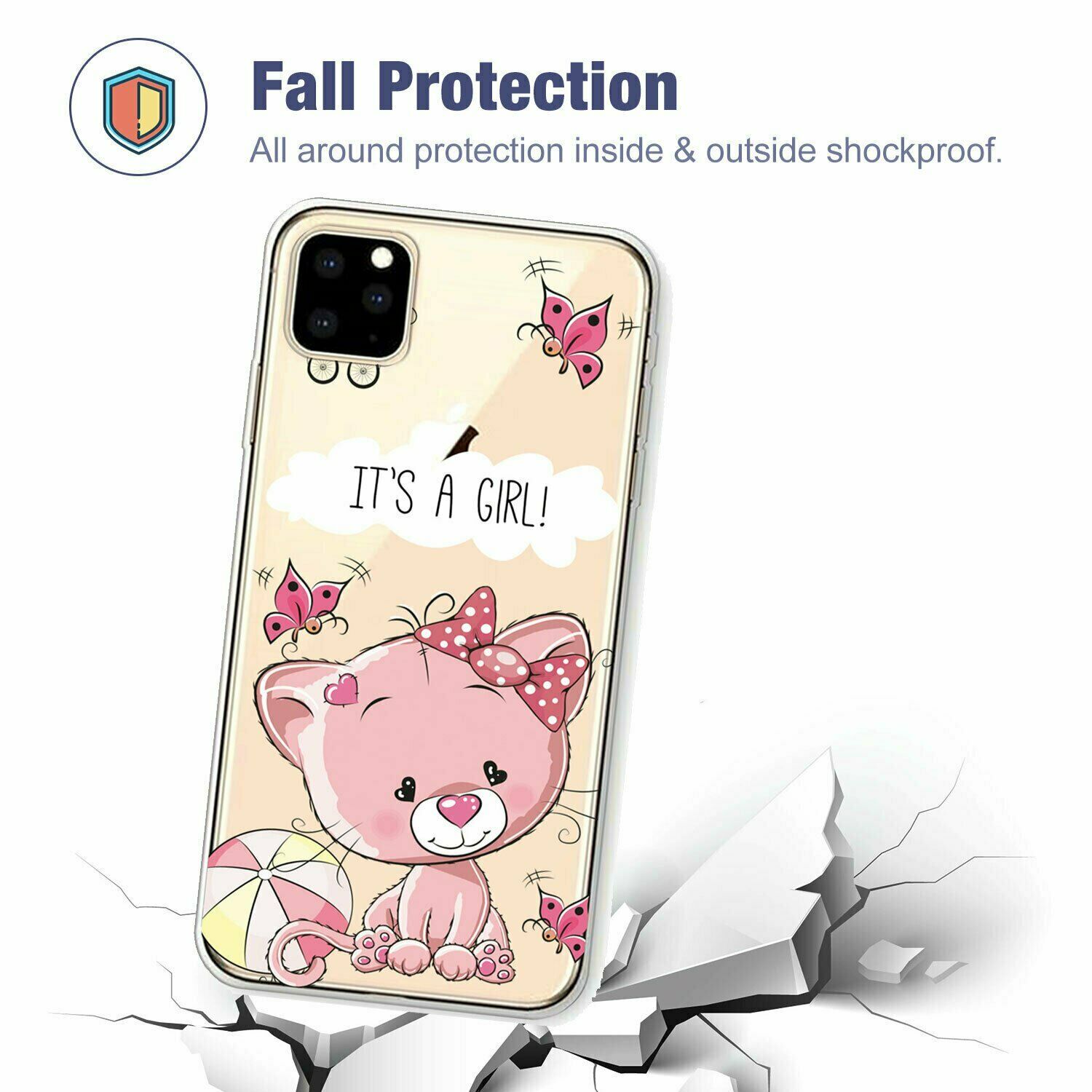 Slim Pattern Soft Rubber Silicone Clear Back Case For iPhone - carolay.co