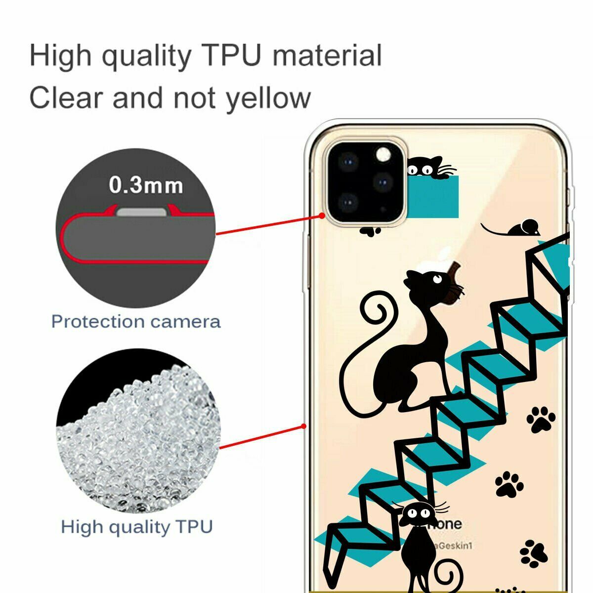 Slim Pattern Soft Rubber Silicone Clear Back Case For iPhone - carolay.co
