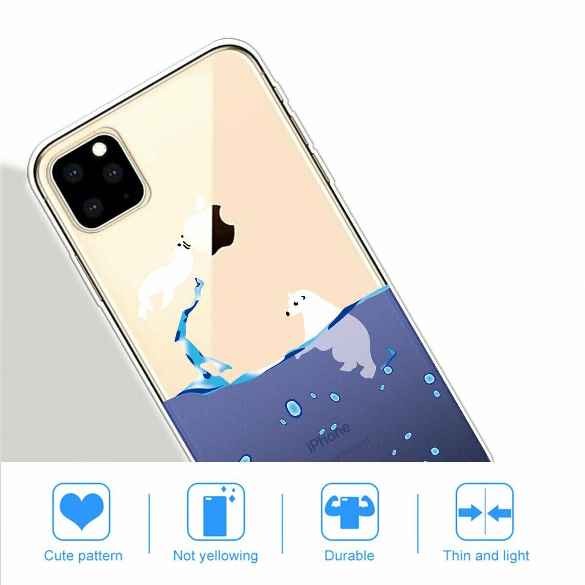 Slim Pattern Soft Rubber Silicone Clear Back Case For iPhone - carolay.co