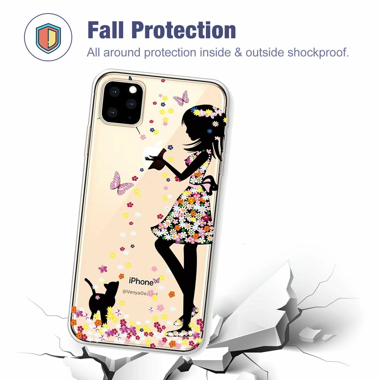 Slim Pattern Soft Rubber Silicone Clear Back Case For iPhone - carolay.co