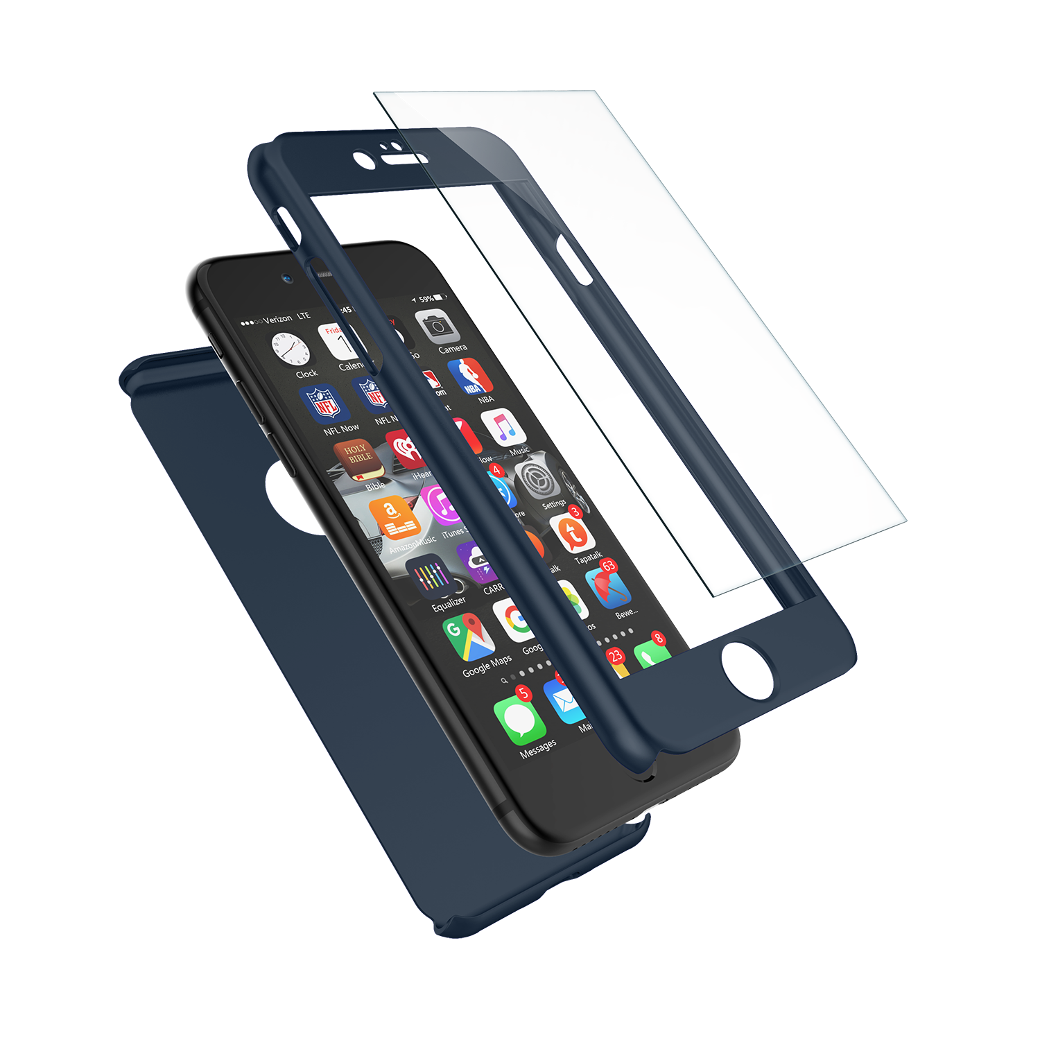 Case Full Body Cover +Tempered Glass For iPhone - carolay.co