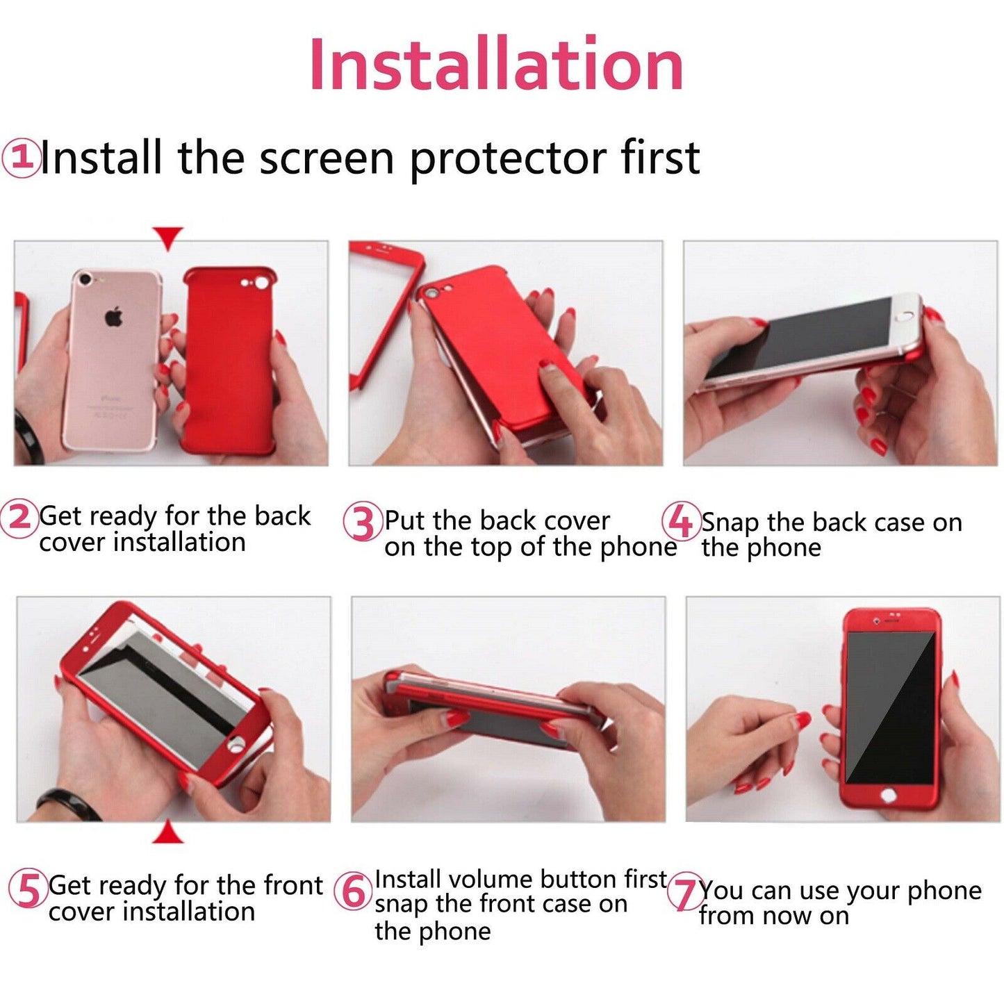 Case Full Body Cover +Tempered Glass For iPhone - carolay.co