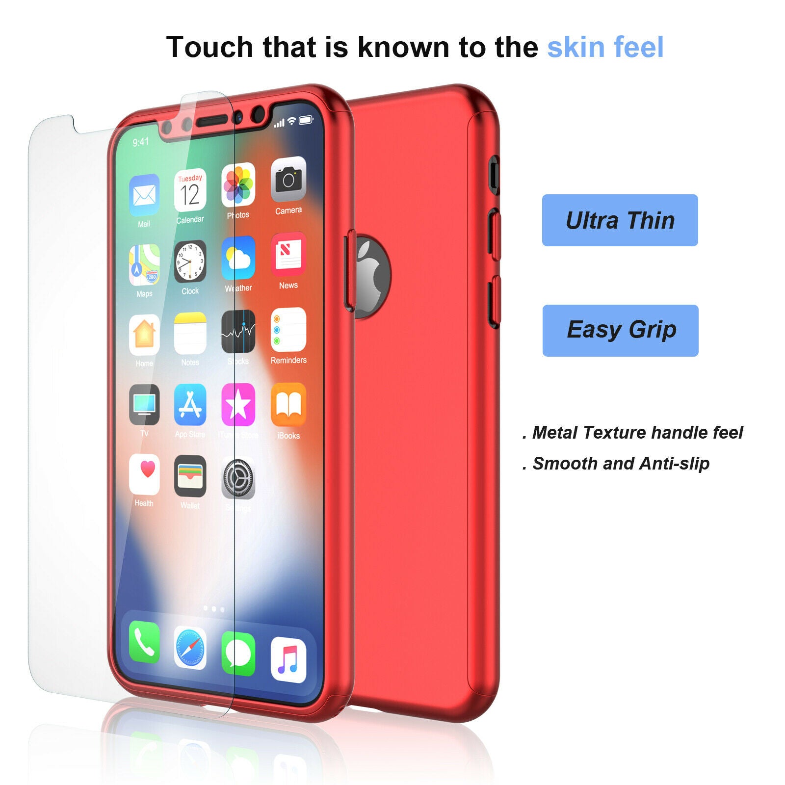 Case Full Body Cover +Tempered Glass For iPhone - carolay.co