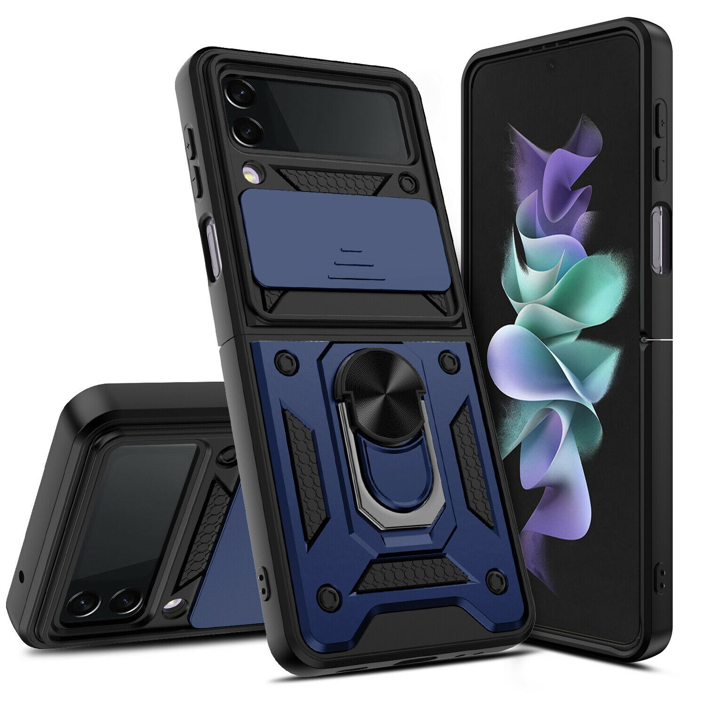 Hybrid Armor Ring Stand Case Samsung Z Flip 3 5G
