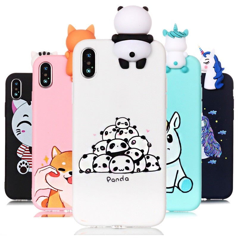 3D Cartoon Doll Soft Rubber Silicone cover for iPhone - carolay.co