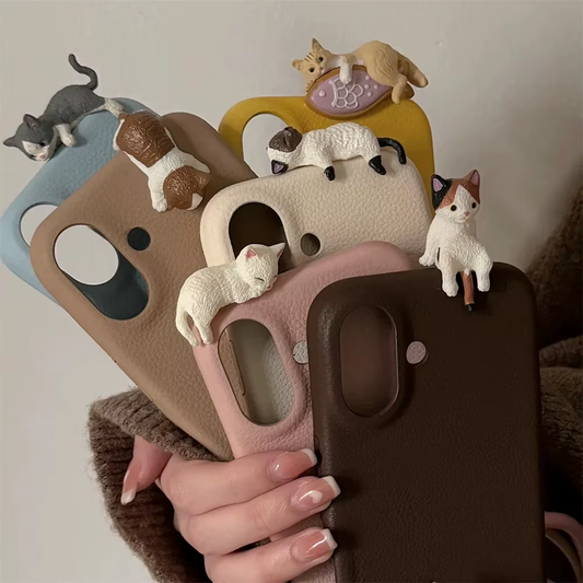 Adorable Cat-Themed iPhone 16 Case