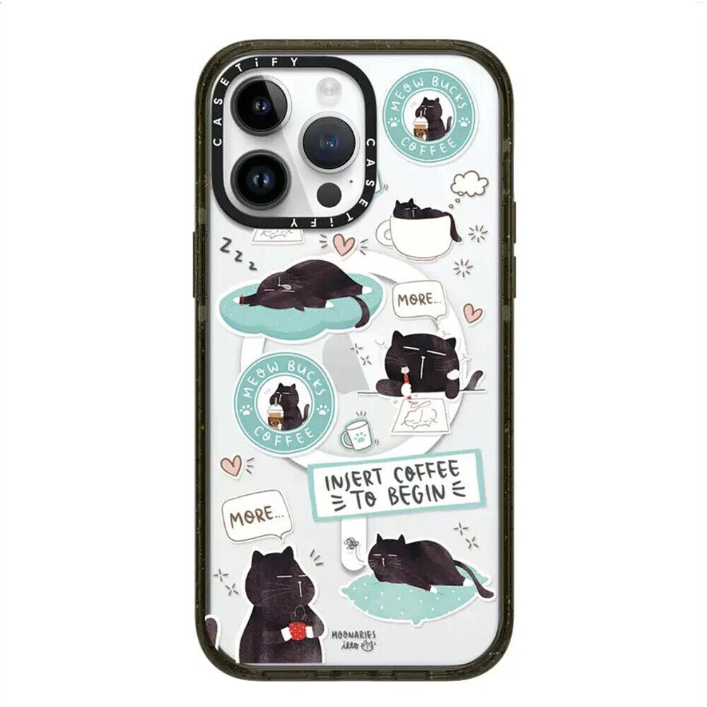 Charming Cat & Coffee iPhone 16 Case Collection