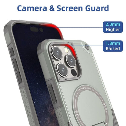 Rugged Magnetic Kickstand Case For iPhone 16