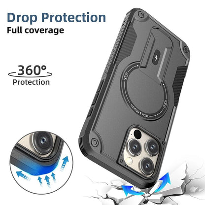 Rugged Magnetic Kickstand Case For iPhone 16