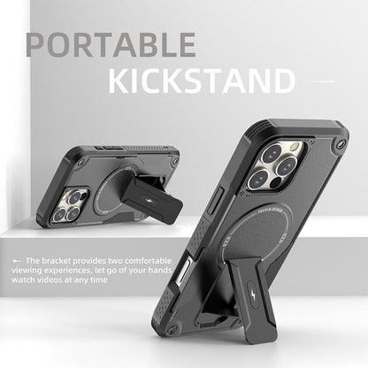 Rugged Magnetic Kickstand Case For iPhone 16