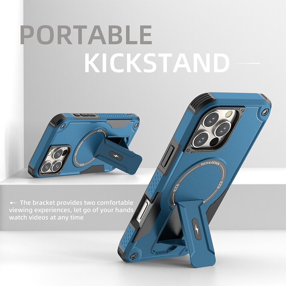 Rugged Magnetic Kickstand Case For iPhone 16