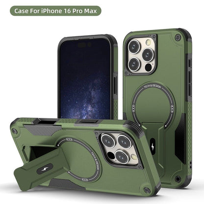 Rugged Magnetic Kickstand Case For iPhone 16