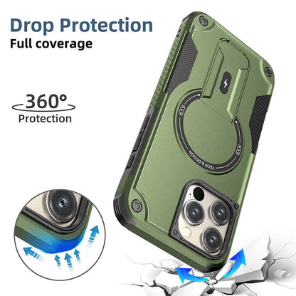 Rugged Magnetic Kickstand Case For iPhone 16