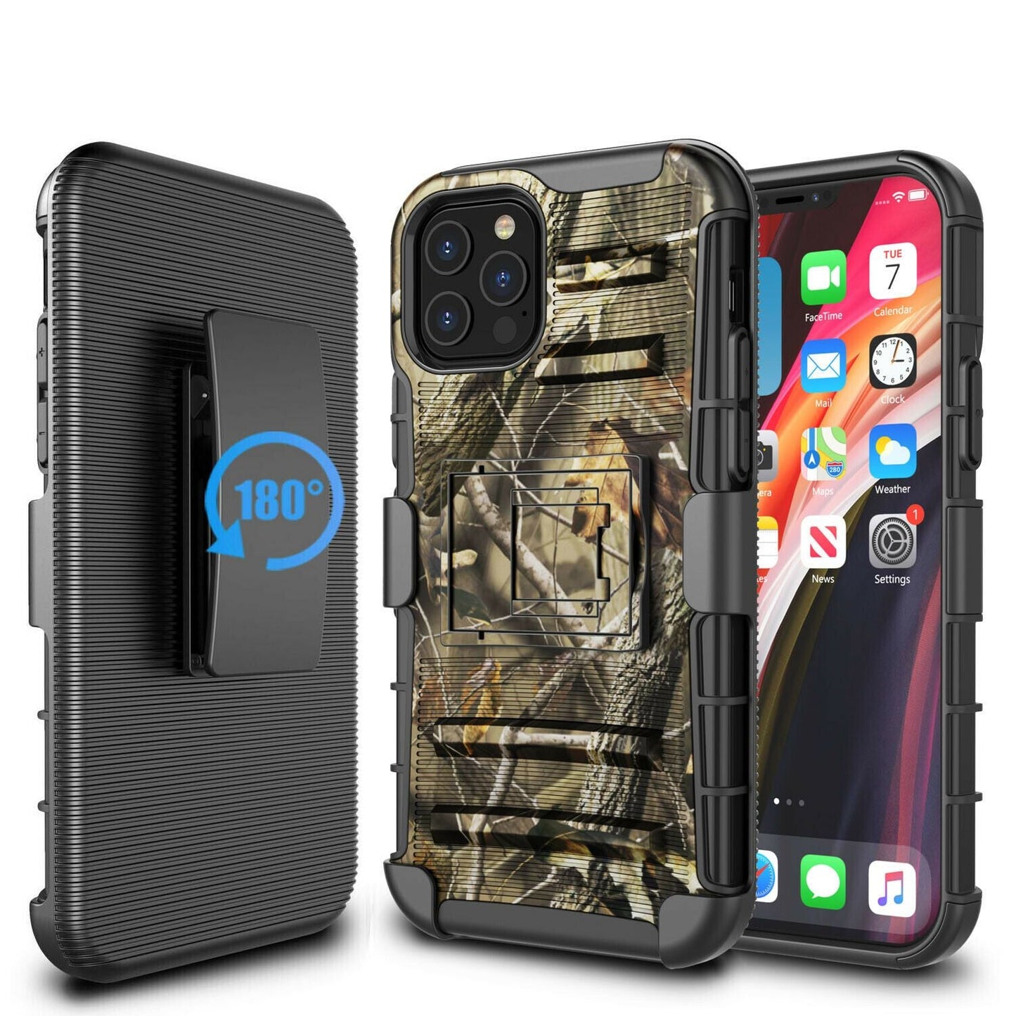 Armor Case with Kickstand Belt Clip Cover for iPhone 12 - carolay.co