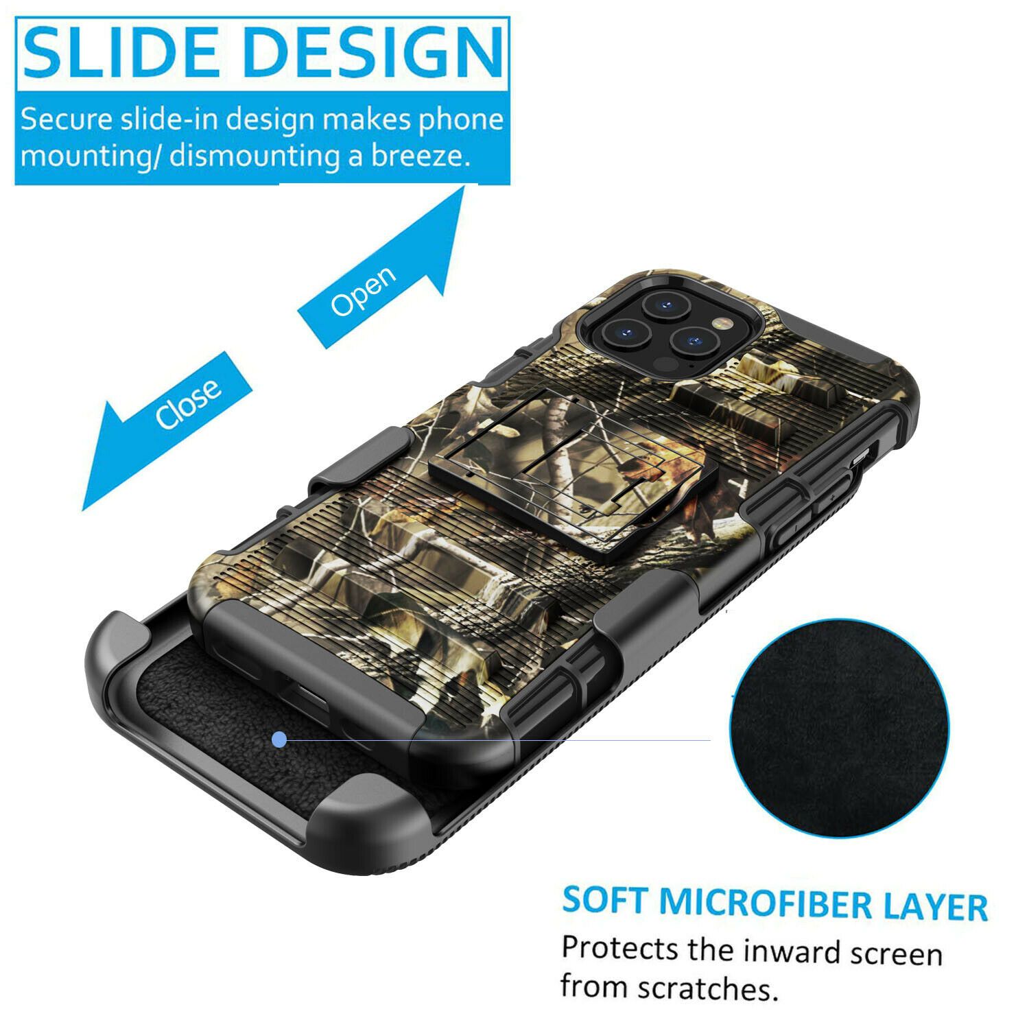 Armor Case with Kickstand Belt Clip Cover for iPhone 12 - carolay.co