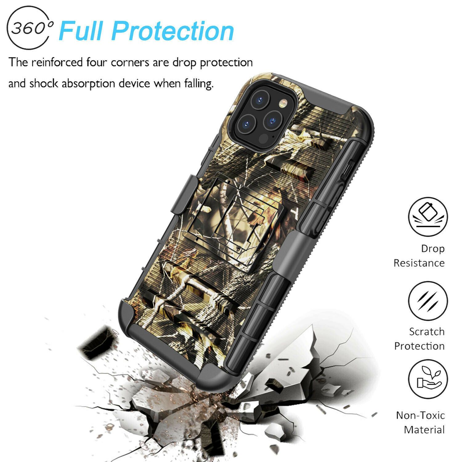 Armor Case with Kickstand Belt Clip Cover for iPhone 12 - carolay.co