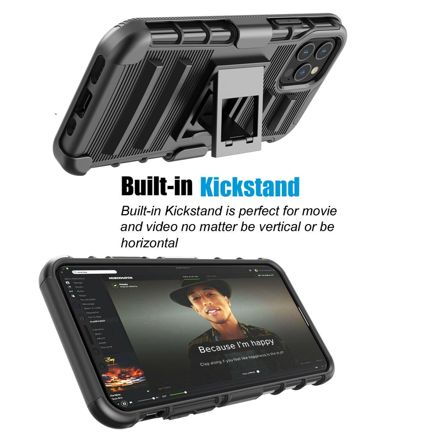 Armor Case with Kickstand Belt Clip Cover for iPhone 12 - carolay.co