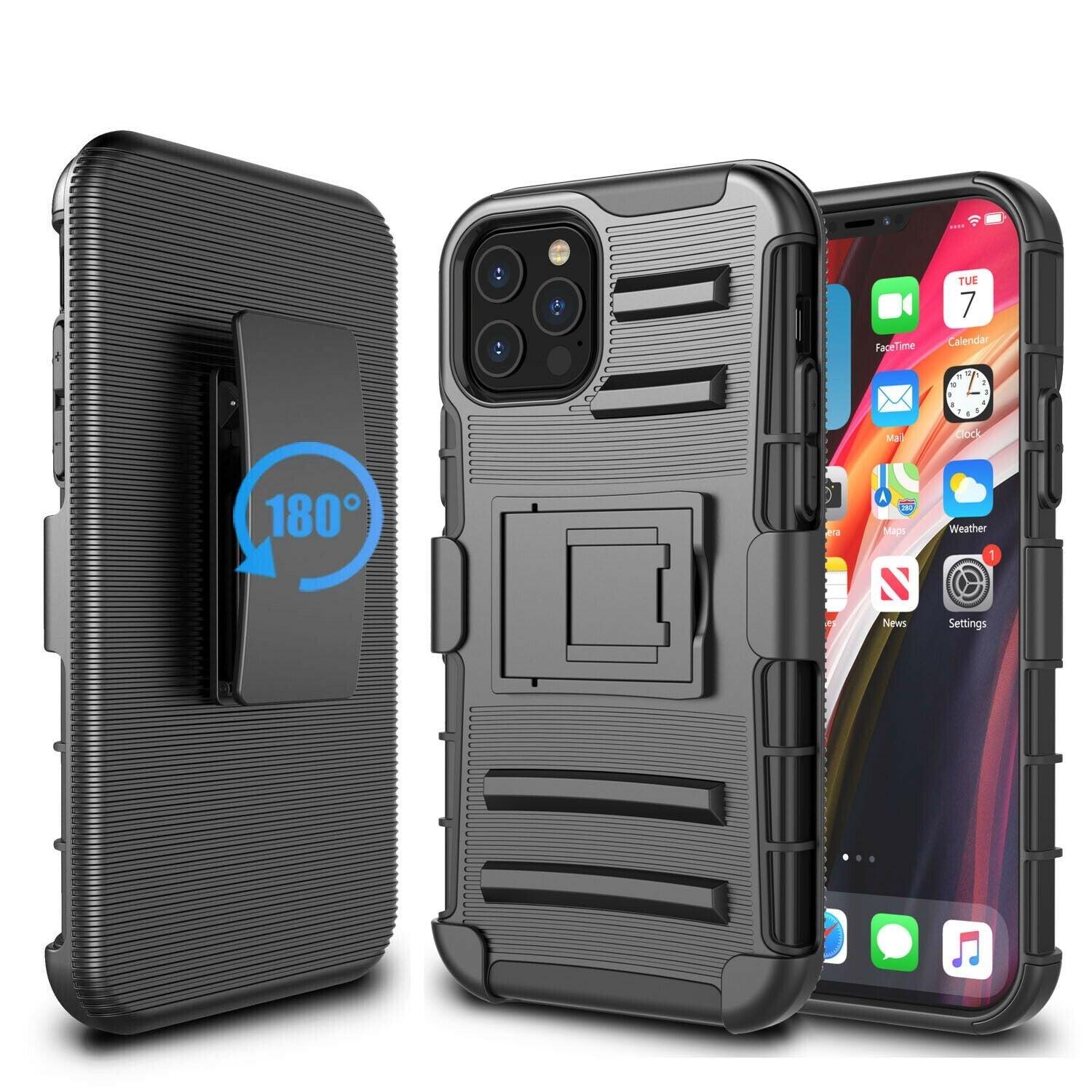 Armor Case with Kickstand Belt Clip Cover for iPhone 12 - carolay.co