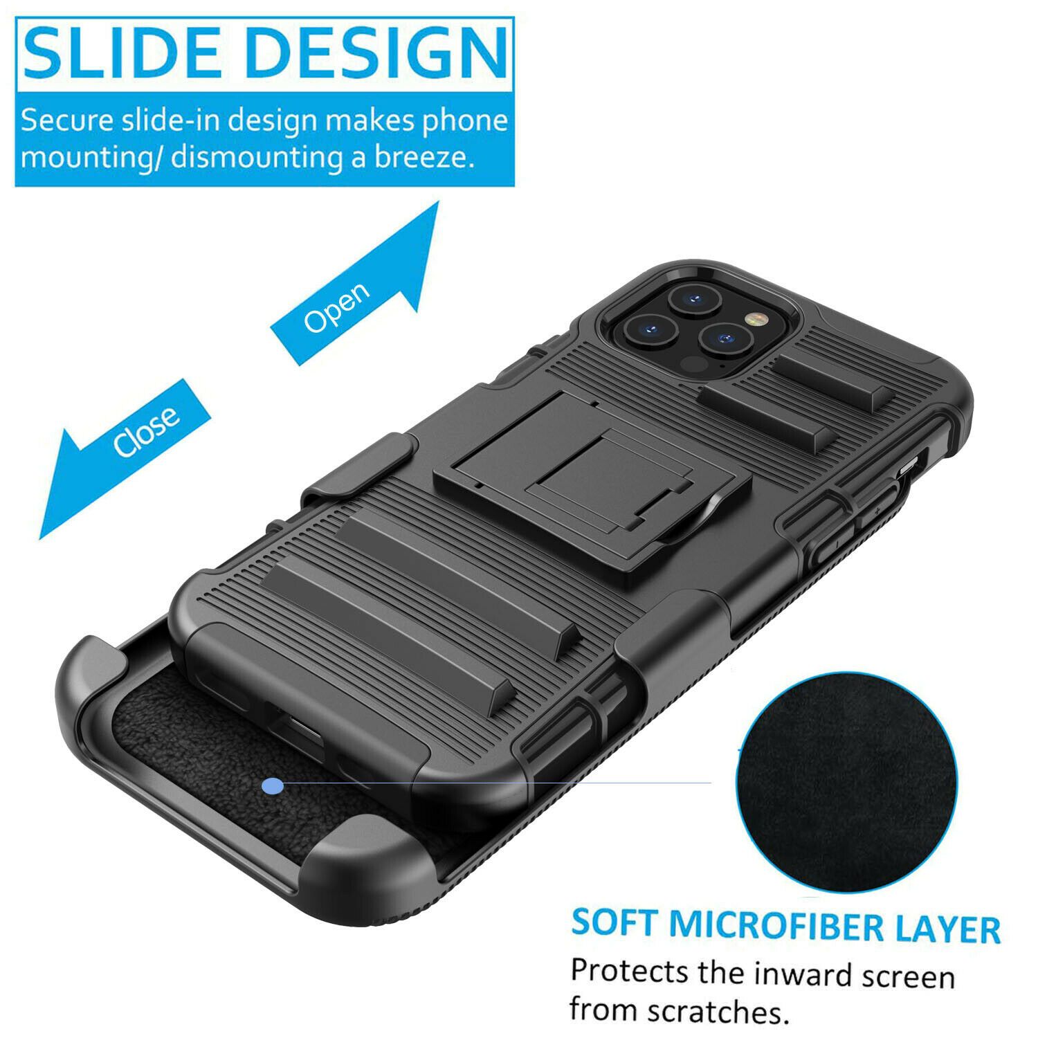 Armor Case with Kickstand Belt Clip Cover for iPhone 12 - carolay.co