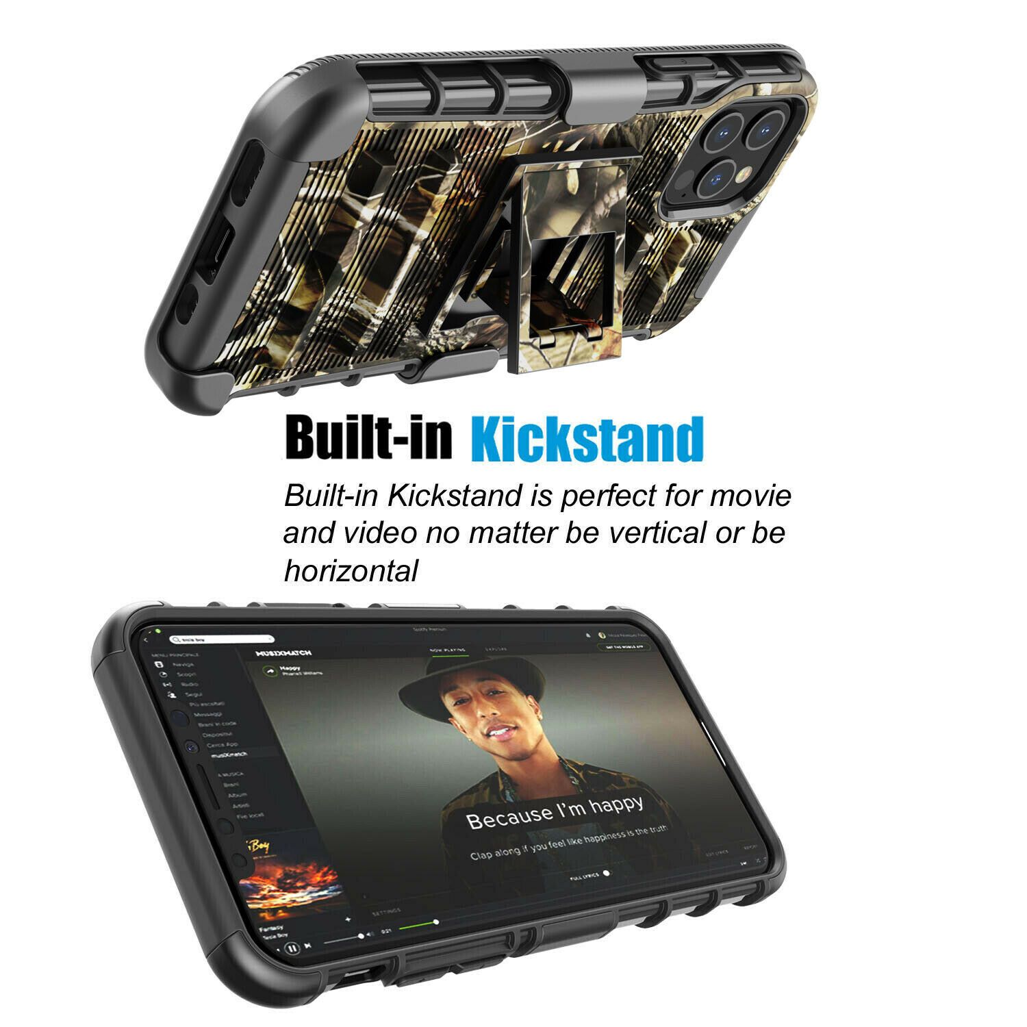 Armor Case with Kickstand Belt Clip Cover for iPhone 12 - carolay.co