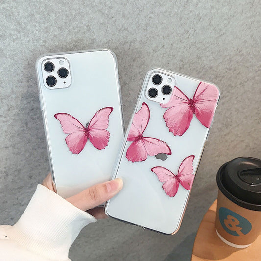Butterfly Pattern Soft Rubber Back Case For iPhone - carolay.co