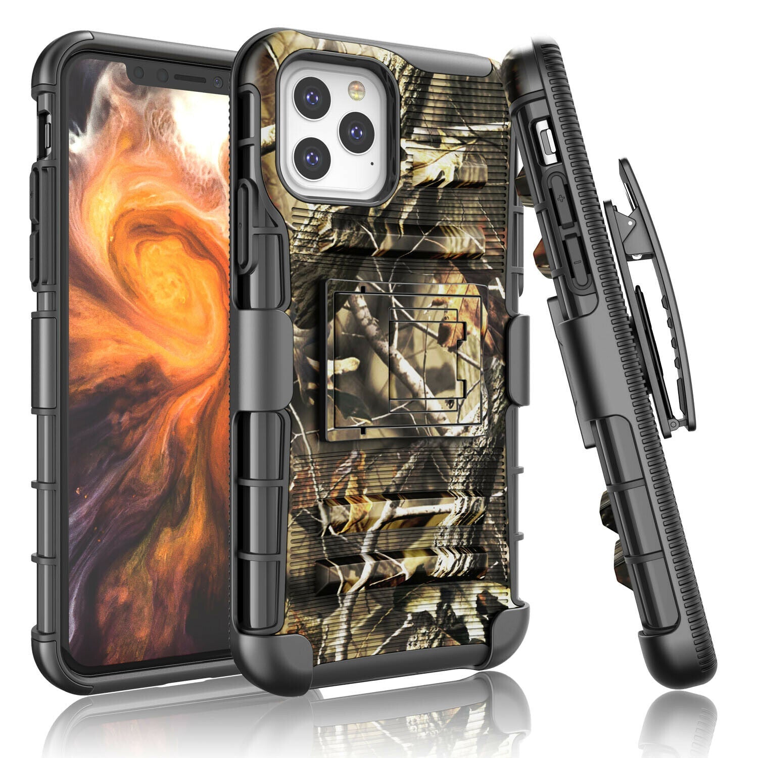 Camo Case with Kickstand Belt Clip Holster Cover for iPhone - carolay.co