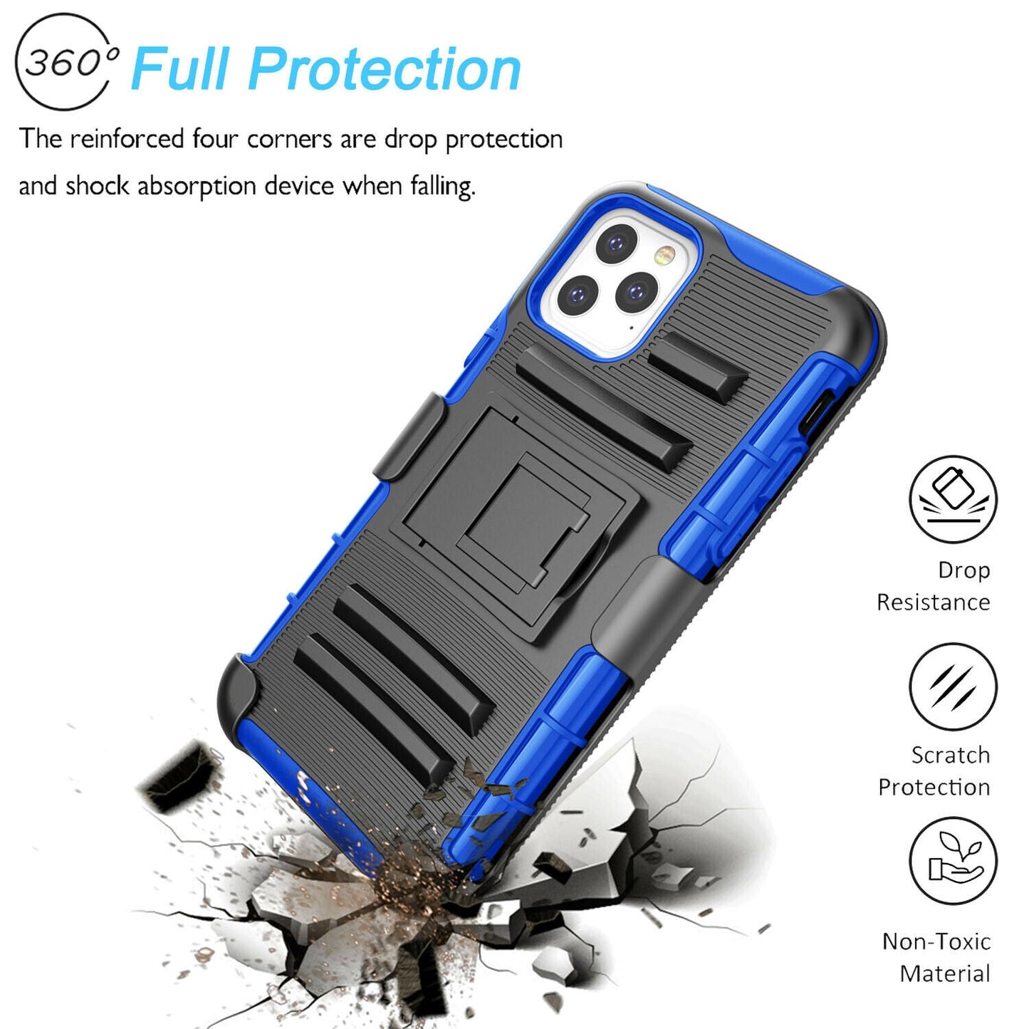 Camo Case with Kickstand Belt Clip Holster Cover for iPhone - carolay.co
