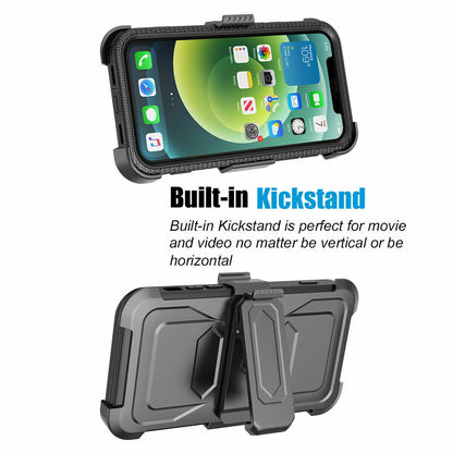 Case Belt Clip Stand + 2 Pack Screen Protector for iPhone 12 - carolay.co