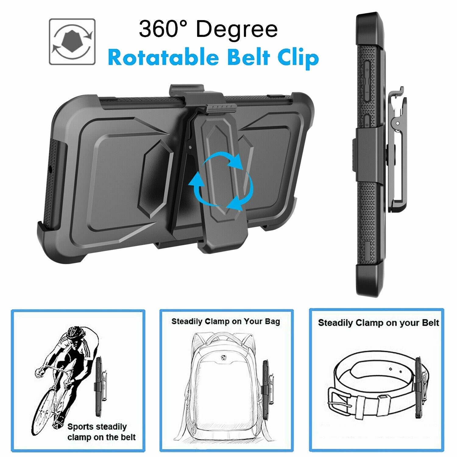 Case Belt Clip Stand + 2 Pack Screen Protector for iPhone 12 - carolay.co