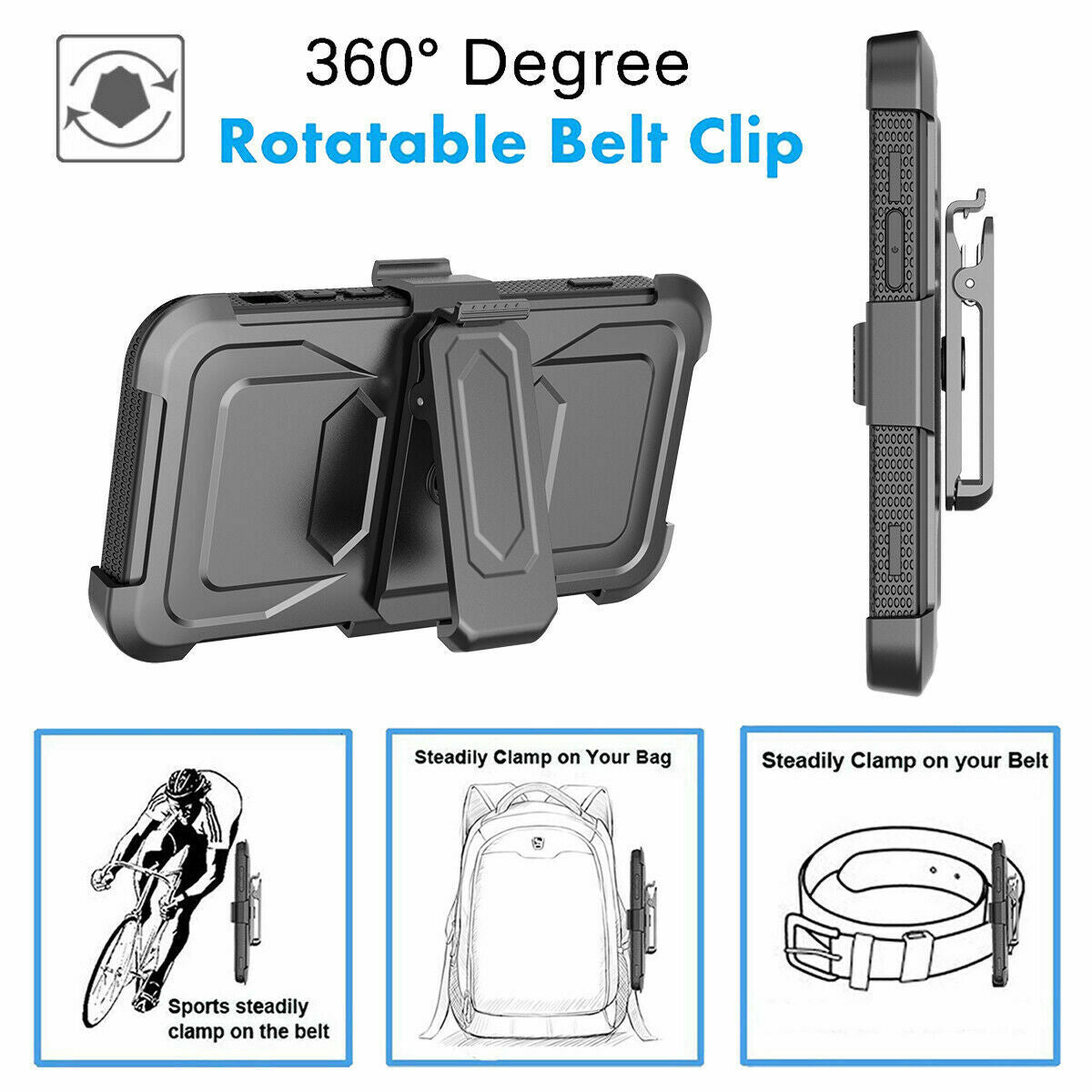 Case Belt Clip Stand + 2 Pack Screen Protector for iPhone 12 - carolay.co