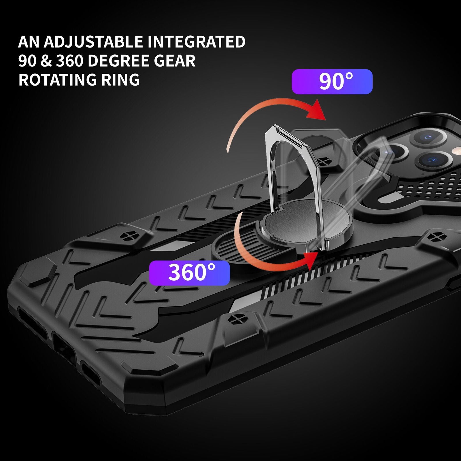 Case Luxury Armor Shockproof Ring Holder Case For iPhone - carolay.co