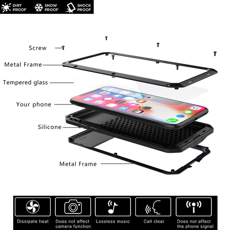 Case Shockproof Doom Armor Metal Aluminum for iPhone 12 - carolay.co