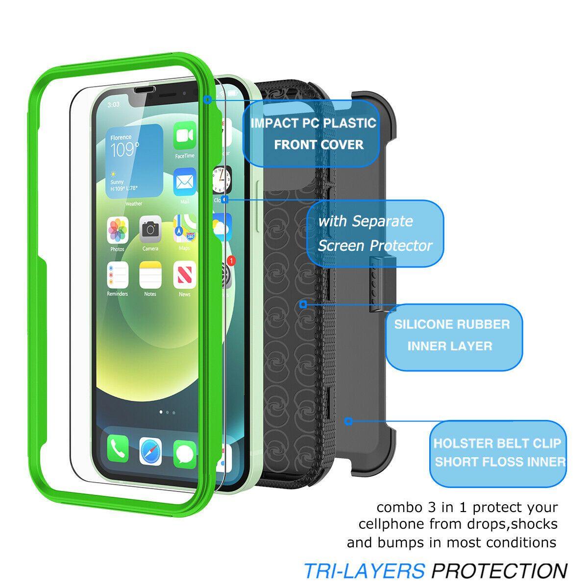 Case with Belt Clip Holster Stand for iPhone 12 Pro Max - carolay.co