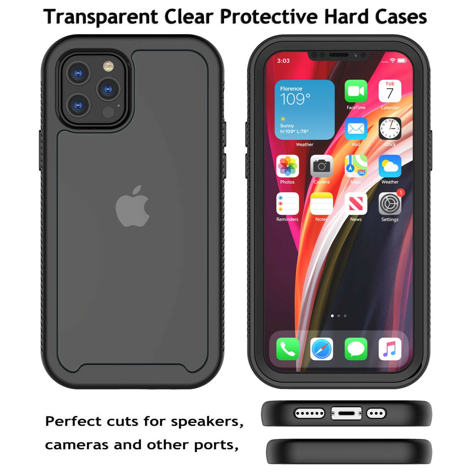 Clear Case Cover with Screen Protector For iPhone - carolay.co