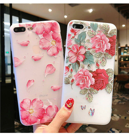 Clear Frost Flower Thin Soft Case For iPhone - carolay.co