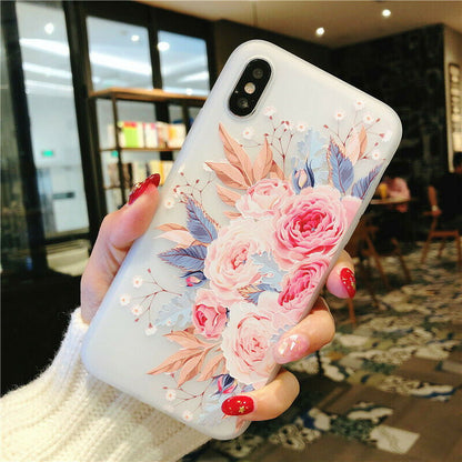 Clear Frost Flower Thin Soft Case For iPhone - carolay.co