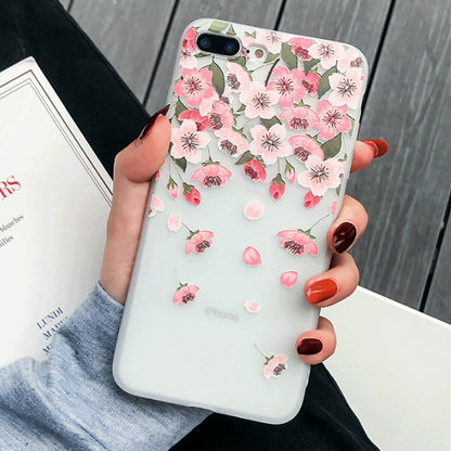 Clear Frost Flower Thin Soft Case For iPhone - carolay.co